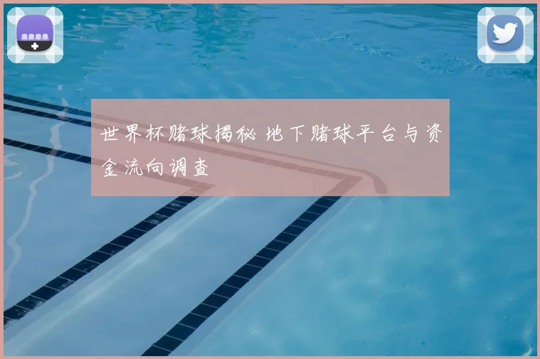 世界杯赌球揭秘 地下赌球平台与资金流向调查